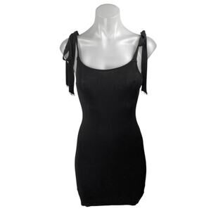 Urban Outfitters Black Sleeveless Tie Strap Cami Camisole Mini Bodycon Dress S